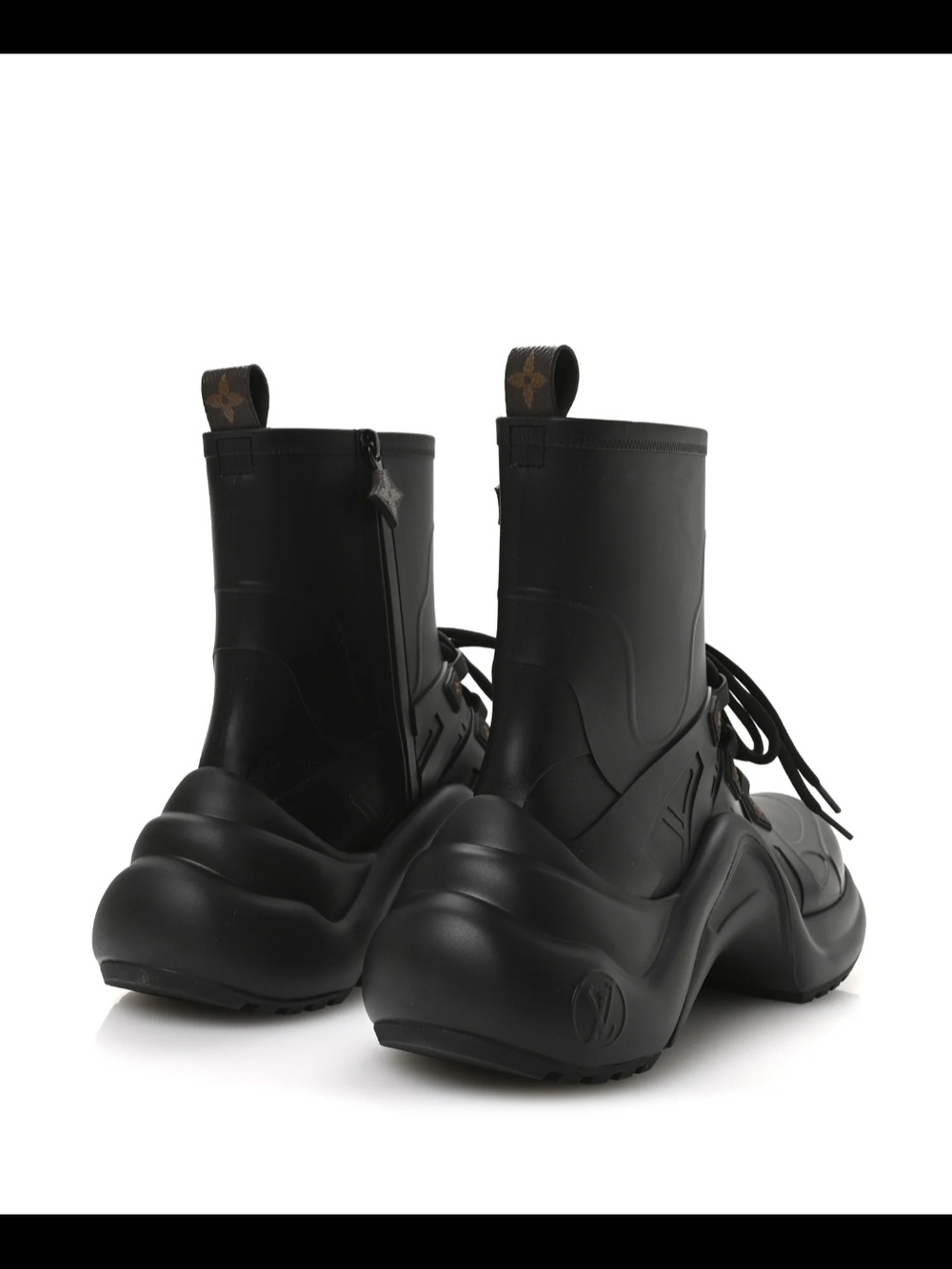 Louis Vuitton Black High-Top Chunky Rubber Boot - Picture 3 of 6